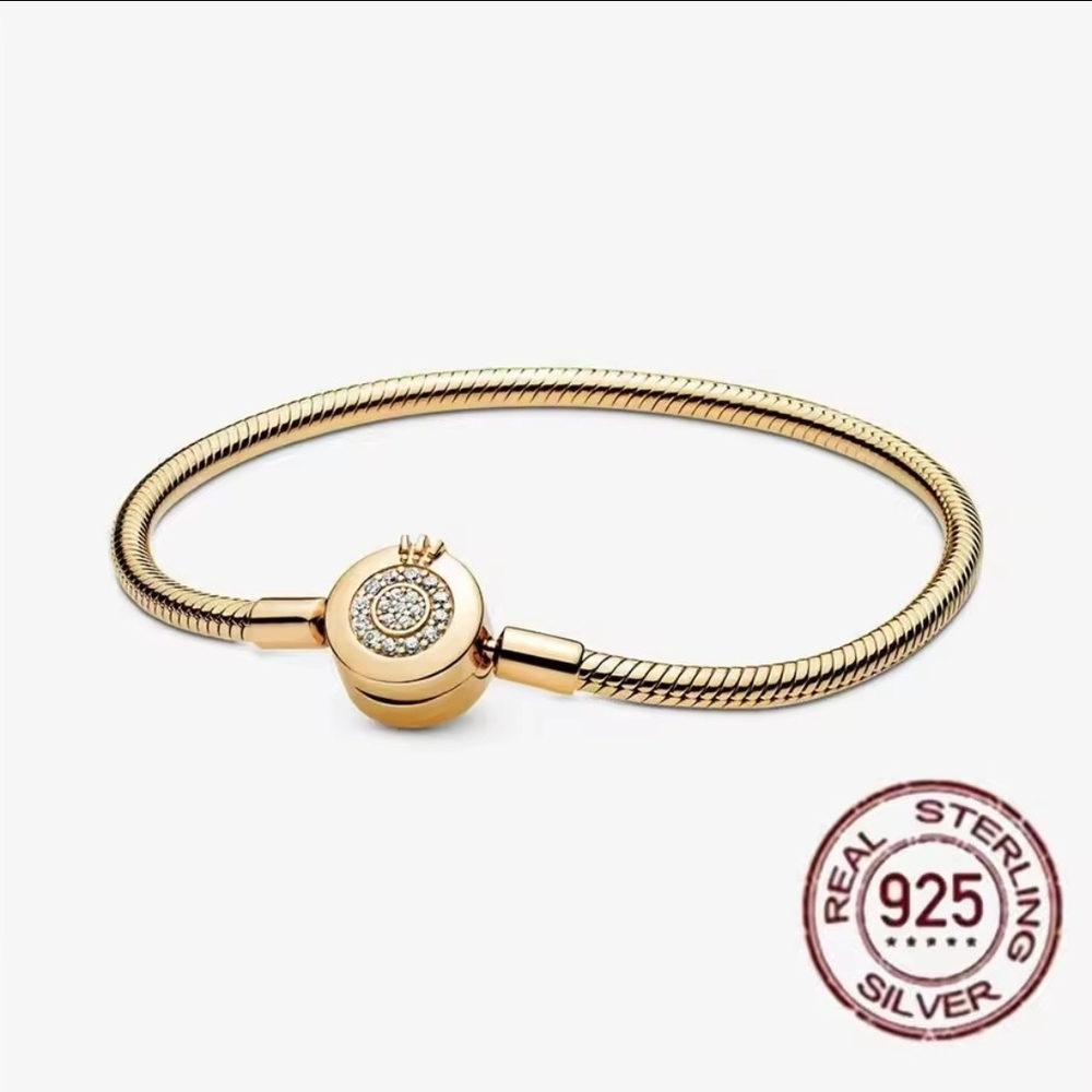 Gold and Silver Sterling Bracelet 18cm